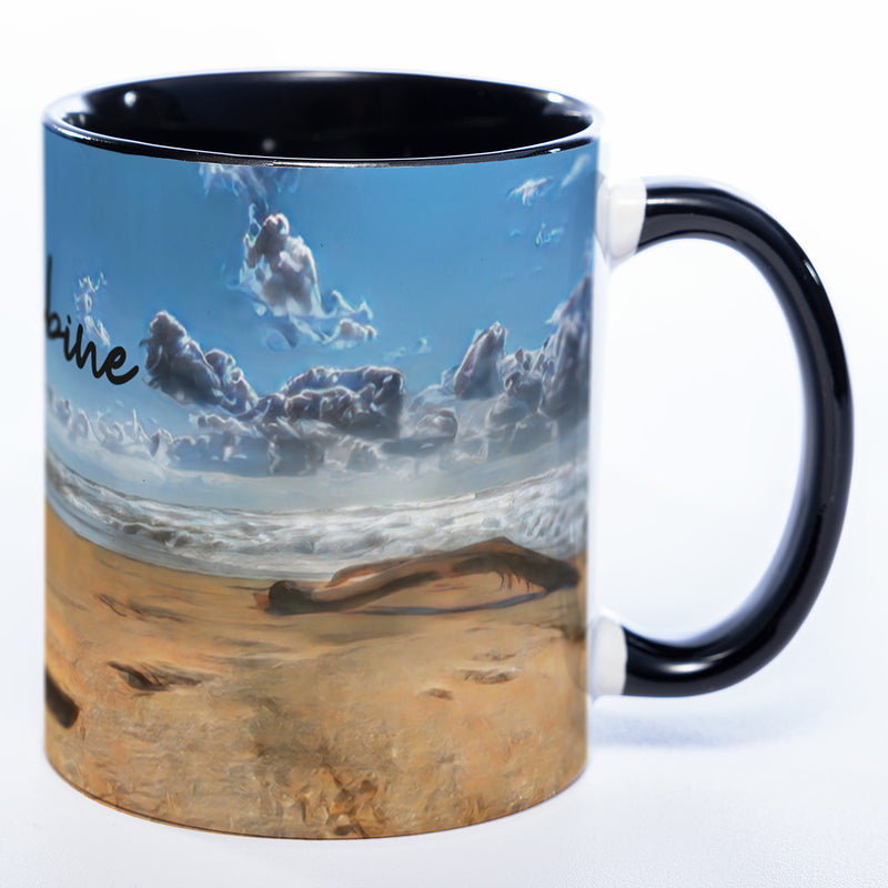 Tasse mit Strandbild Treibholz und Deinem Namen - Tolle Geschenkidee - spülmaschinenfest