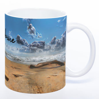 Tasse mit Strandbild Treibholz und Deinem Namen - Tolle Geschenkidee - spülmaschinenfest