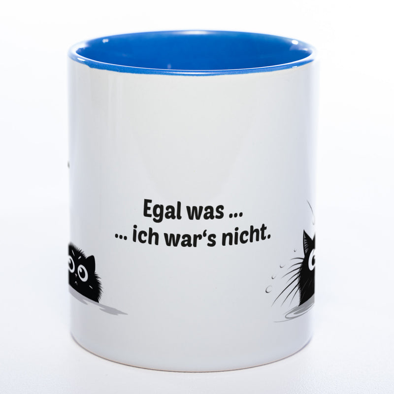 Egal was ... ich wars nicht - spülmaschinenfeste Katzen Motiv-Tasse  - süße Kaffeetasse in vielen Farben