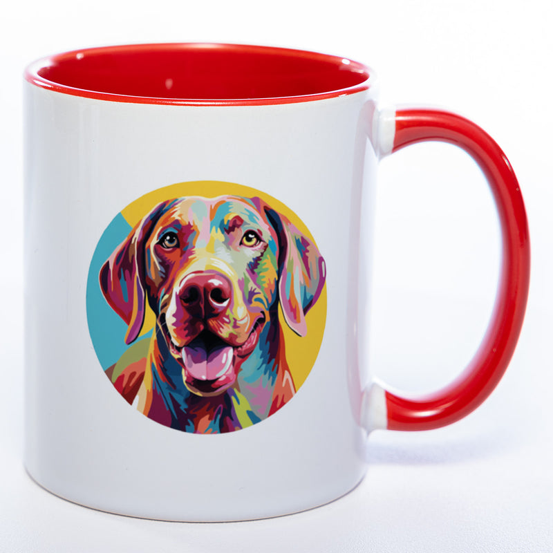 Mug Art Tasse mit Weimaraner Motiv 2 wahlweise mit NAME - Kaffeetasse StickyWorld Exclusive