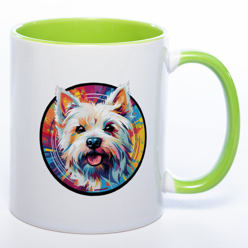 Mug Art Tasse mit Westhighland Terrier Motiv 4 & wahlweise mit NAMEN - Kaffeetasse StickyWorld Exclusive