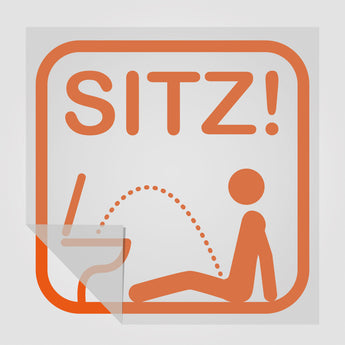 SITZ! | Lustiger Hinweis-Sticker für Dein WC