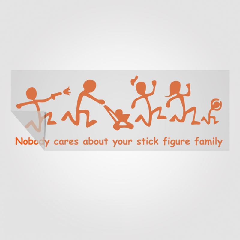 Familysticker Nobody cares about your stick figure family - mit und ohne Text | Foliensticker