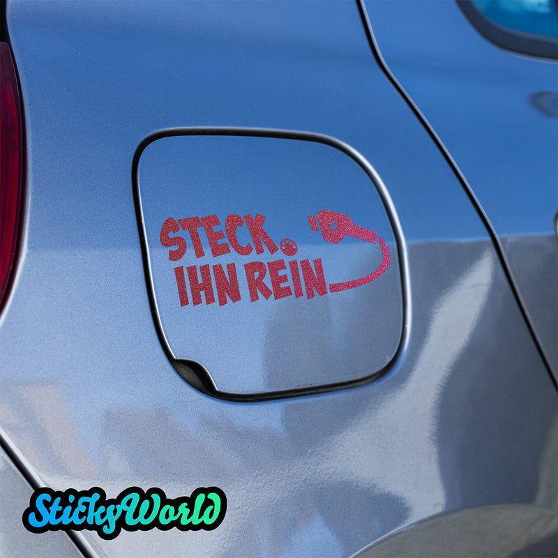 Ladeklappen Sticker "Steck ihn rein" (E-Auto)