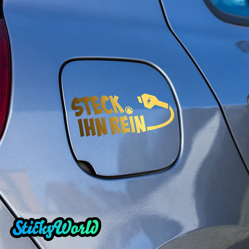 Ladeklappen Sticker "Steck ihn rein" (E-Auto)