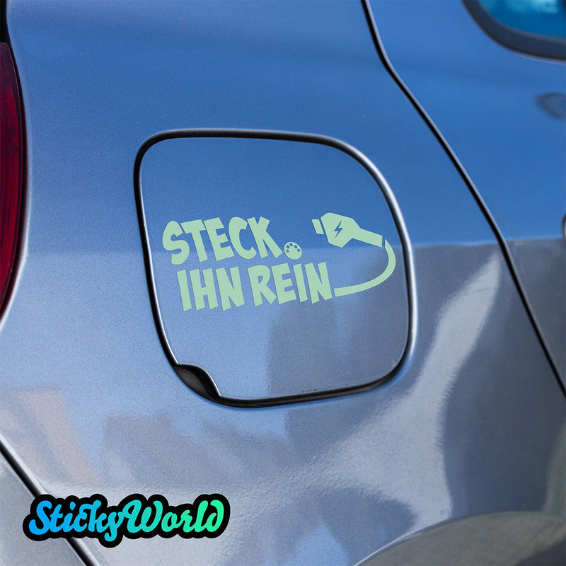 Ladeklappen Sticker "Steck ihn rein" (E-Auto)