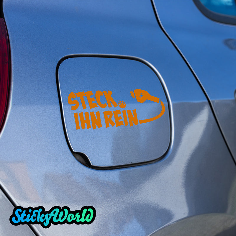 Ladeklappen Sticker "Steck ihn rein" (E-Auto)