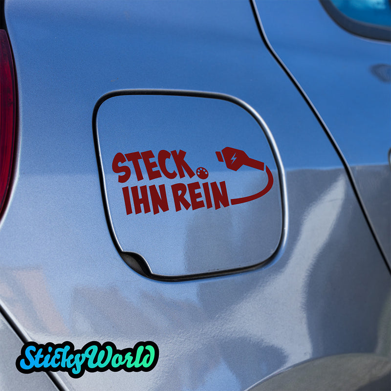 Ladeklappen Sticker "Steck ihn rein" (E-Auto)
