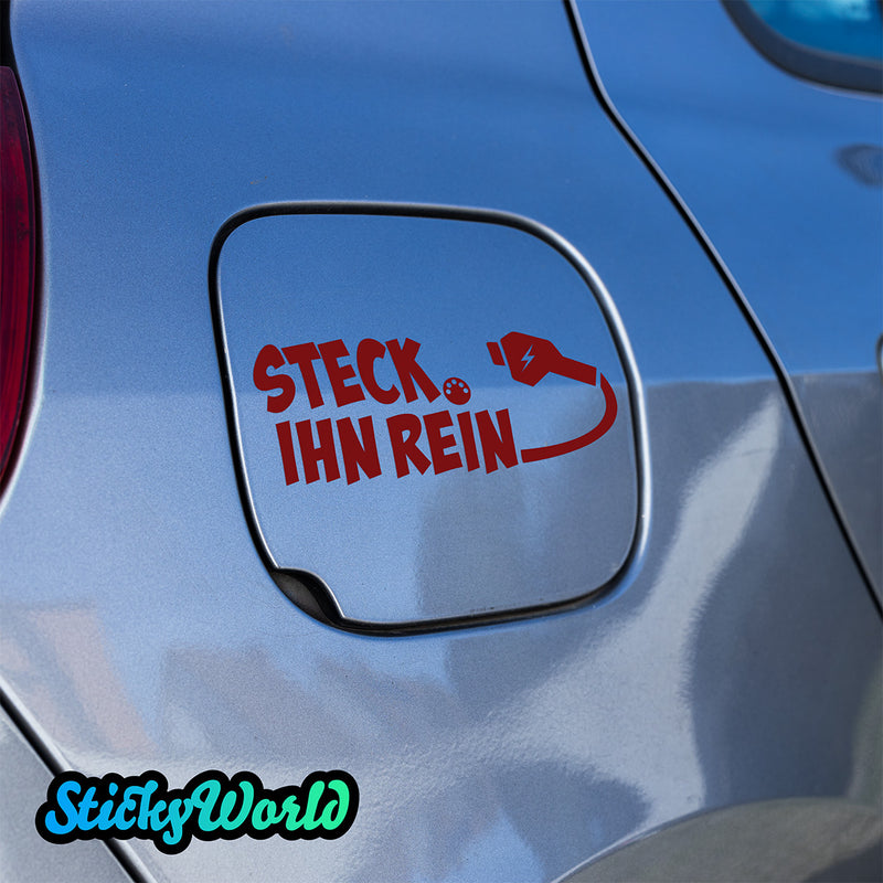 Ladeklappen Sticker "Steck ihn rein" (E-Auto)