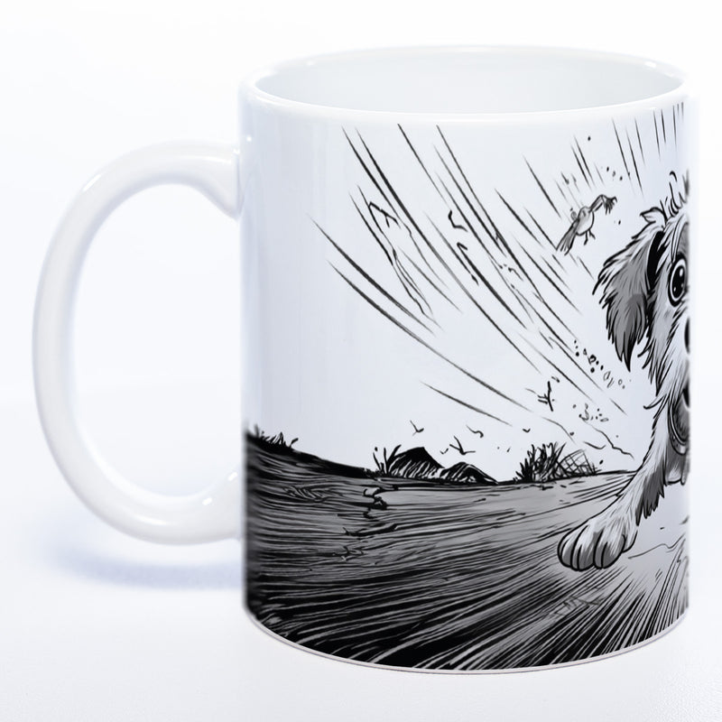 Motiv-Tasse mit Crazydog - exclusive Kaffeetasse - spülmaschinenfest