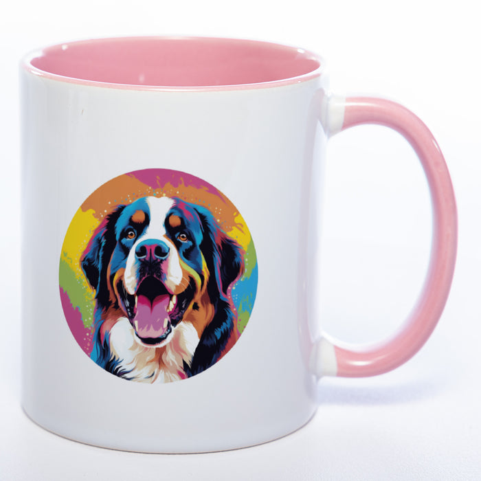Mug Art Tasse mit Bernhardiner & wahlweise mit NAMEN - Kaffeetasse StickyWorld Exclusive