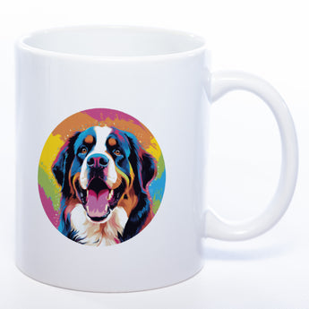 Mug Art Tasse mit Bernhardiner & wahlweise mit NAMEN - Kaffeetasse StickyWorld Exclusive