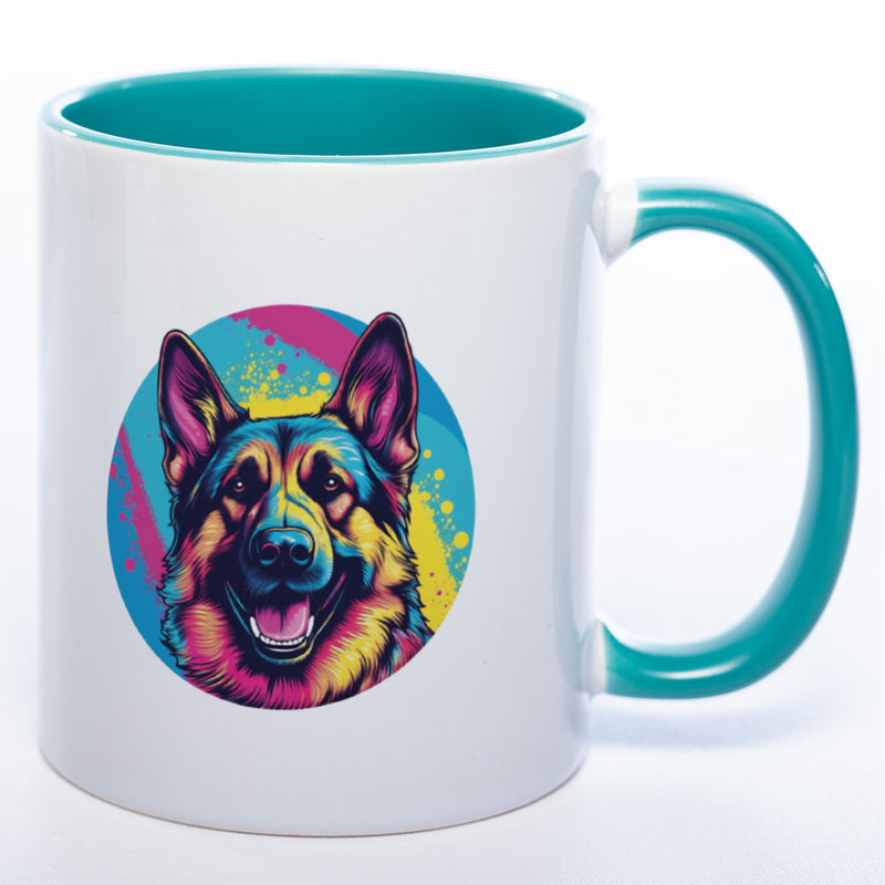 Mug Art Tasse mit Schäferhund Motiv 2 & wahlweise mit NAME - Kaffeetasse StickyWorld Exclusive