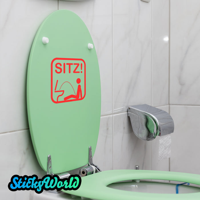 SITZ! | Lustiger Hinweis-Sticker für Dein WC